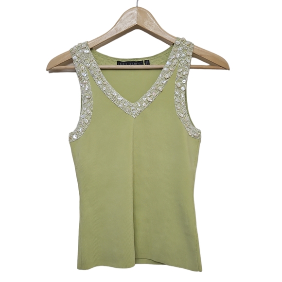 Lafayette 148 Silk Embellished Beaded Shell Tank Top Small - Picture 1 of 9